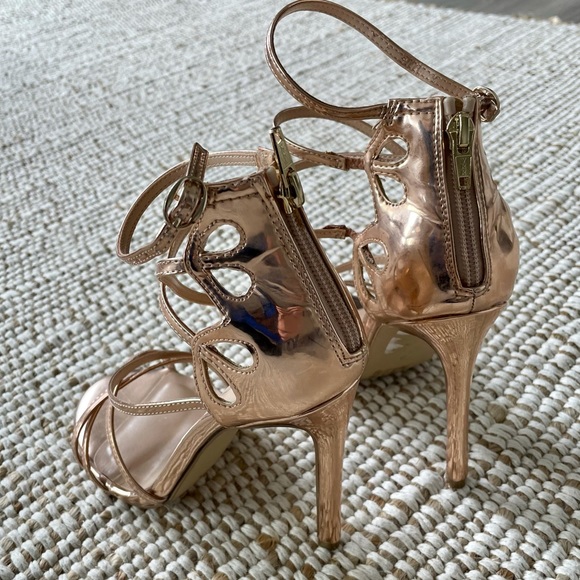 ASOS River Island Rose Gold Strappy Heels - Picture 7 of 9